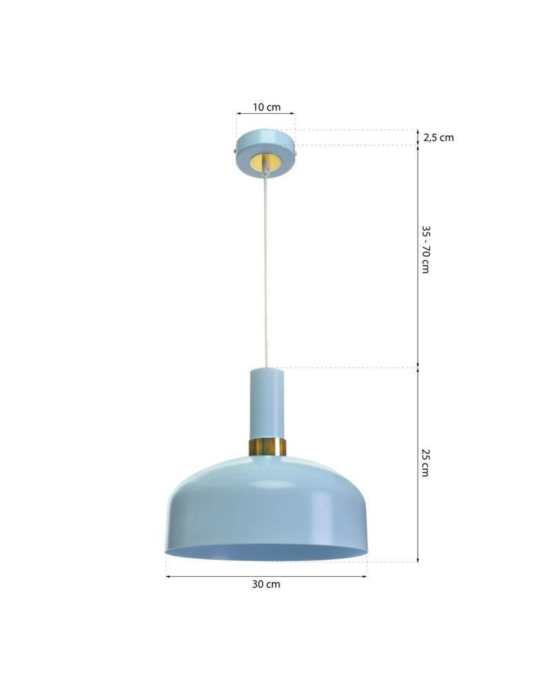 Blue pendant lamps - Milagro MALMO BLUE 1xE27 pendant lamp MLP6201 - product kolory-swiatla.pl 7