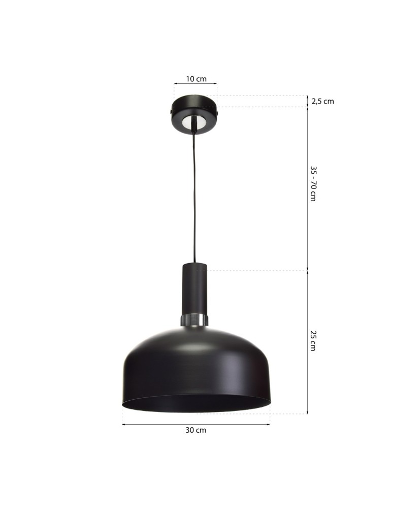 Pendant lamps - Milagro MALMO BLACK/CHROME 1xE27 pendant lamp MLP6203 - product kolory-swiatla.pl 7