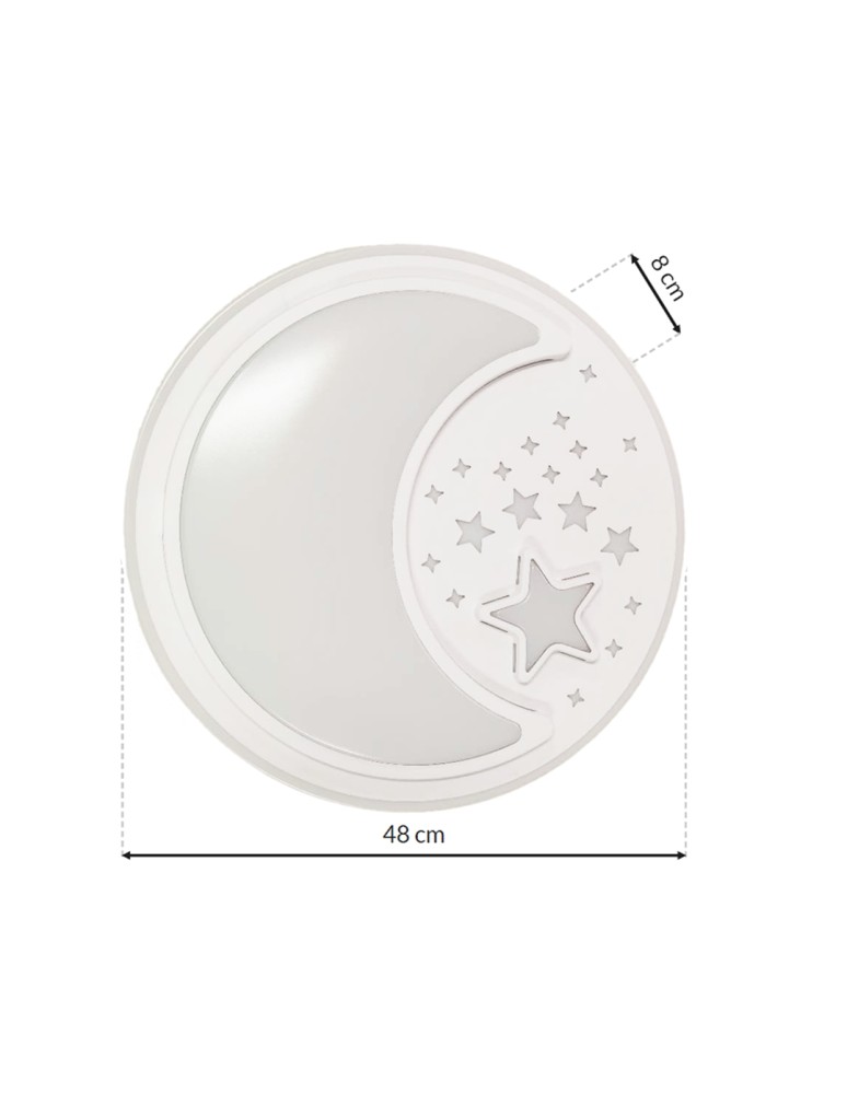 Children's ceiling lamps - Milagro Plafond NOTE WHITE 40W LED Ø480 mm ML6182 - product kolory-swiatla.pl 7