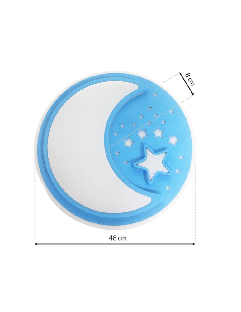 Children's ceiling lamps - Milagro Plafond NOTE BLUE 40W LED Ø480 mm ML6183 - product kolory-swiatla.pl 7