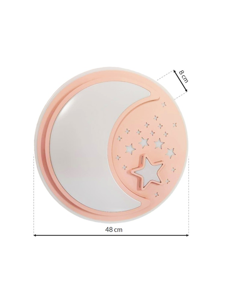 Children's ceiling lamps - Milagro Plafond NOTE PINK 40W LED Ø480 mm ML6184 - product kolory-swiatla.pl 7