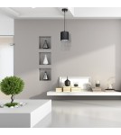 Milagro Lampa wisząca ALMERIA BLACK/SILVER 1xE27 MLP6429