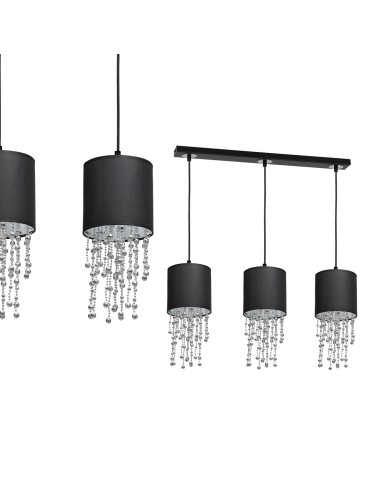 Milagro ALMERIA BLACK/CHROME 3xE27 pendant lamp MLP64300
