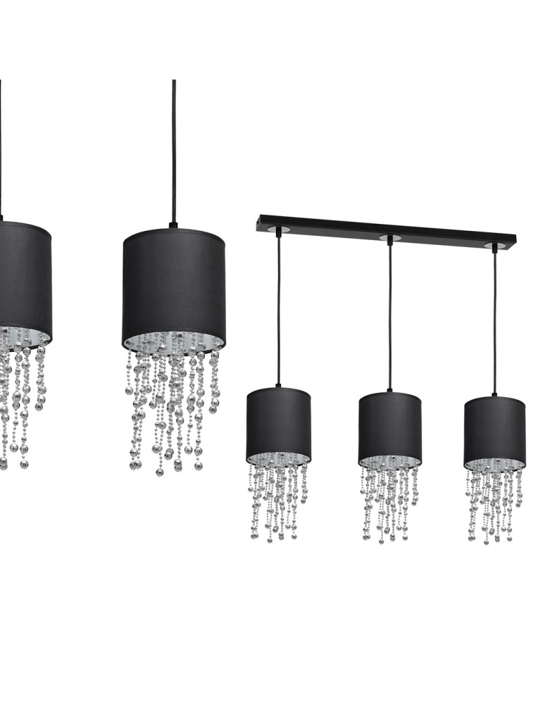 Pendant lamps - Milagro ALMERIA BLACK/CHROME 3xE27 pendant lamp MLP64300 - product kolory-swiatla.pl 1