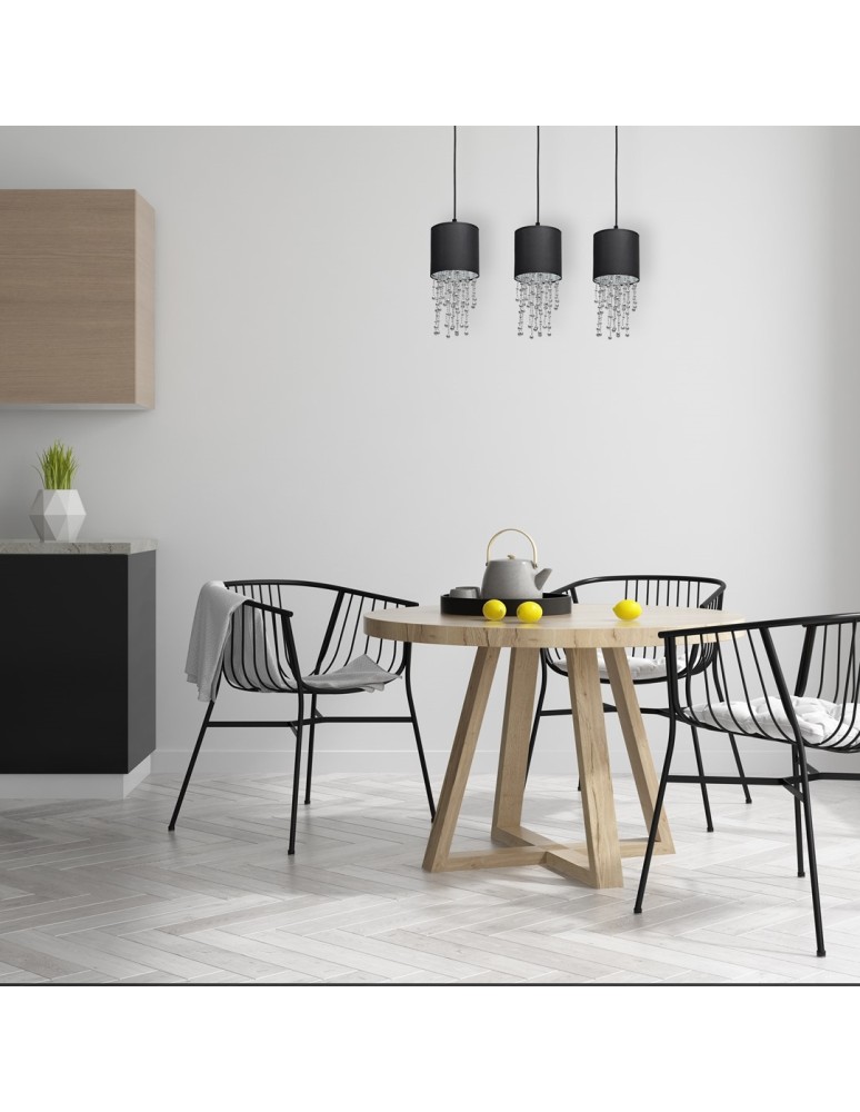 Pendant lamps - Milagro ALMERIA BLACK/CHROME 3xE27 pendant lamp MLP64300 - product kolory-swiatla.pl 6