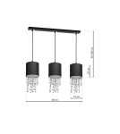 Milagro Lampa wisząca ALMERIA BLACK/CHROME 3xE27 MLP64300