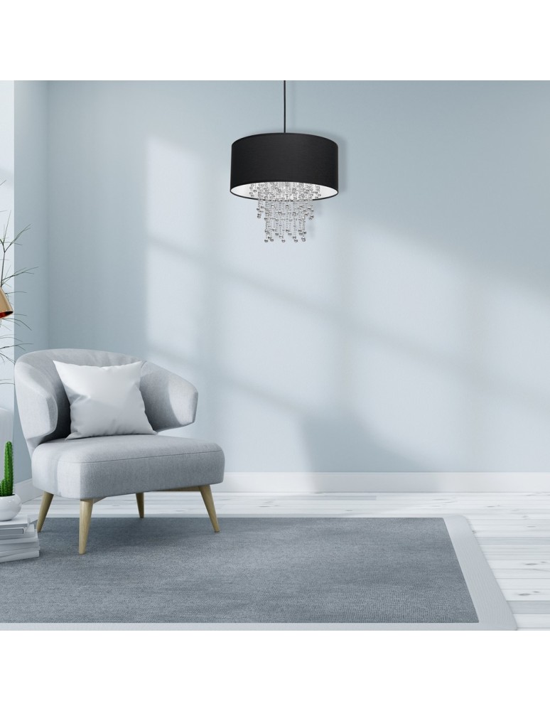 Milagro Lampa wisząca ALMERIA BLACK/CHROME 1xE27 MLP6431