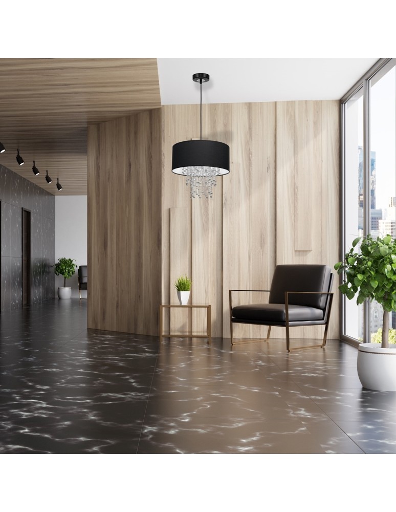 Milagro Lampa wisząca ALMERIA BLACK/CHROME 1xE27 MLP6431