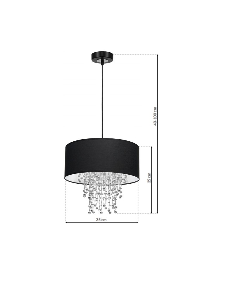 Milagro ALMERIA BLACK/CHROME 1xE27 pendant lamp MLP6431