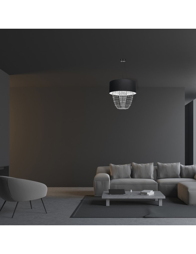 Milagro Lampa wisząca ALMERIA BLACK/CHROME 1xE27 MLP6432