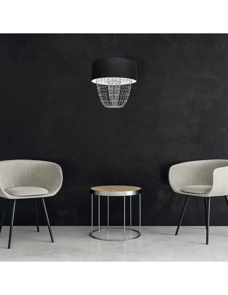 Milagro Lampa wisząca ALMERIA BLACK/CHROME 1xE27 MLP6432