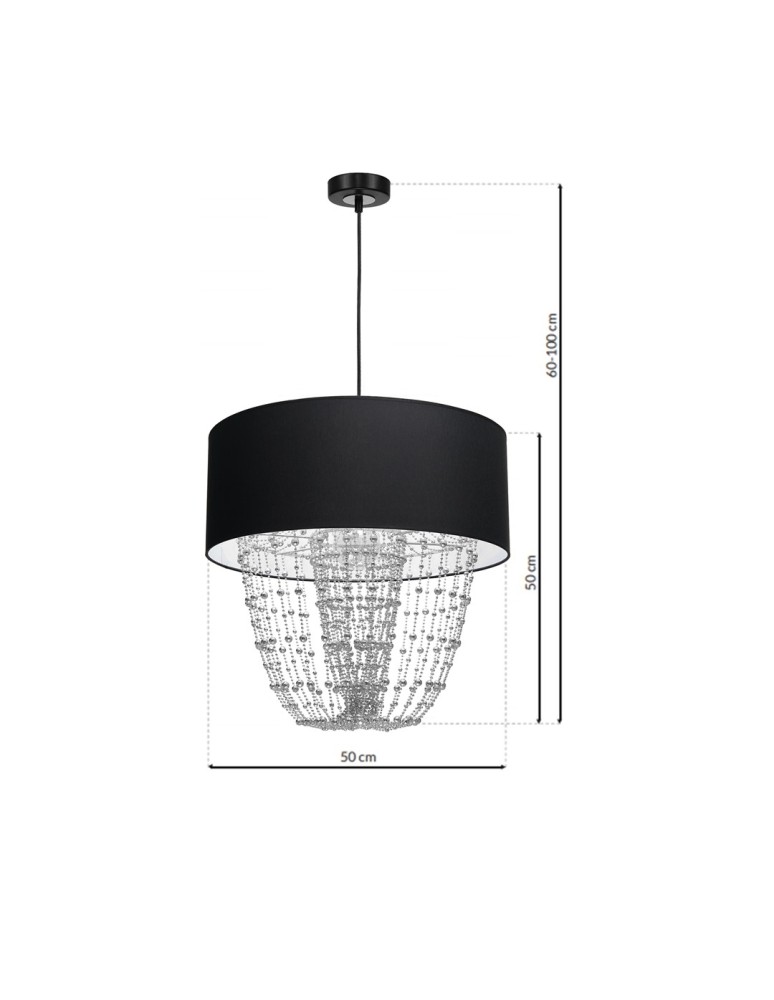 Milagro Lampa wisząca ALMERIA BLACK/CHROME 1xE27 MLP6432