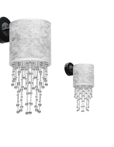 Milagro Wall lamp ALMERIA SILVER/BLACK 1xE27 MLP6433