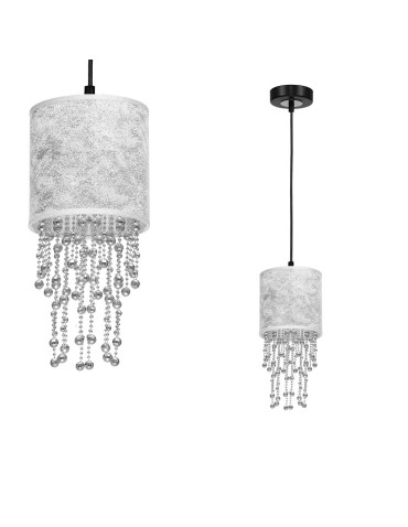 Milagro ALMERIA SILVER/BLACK 1xE27 pendant lamp MLP6434