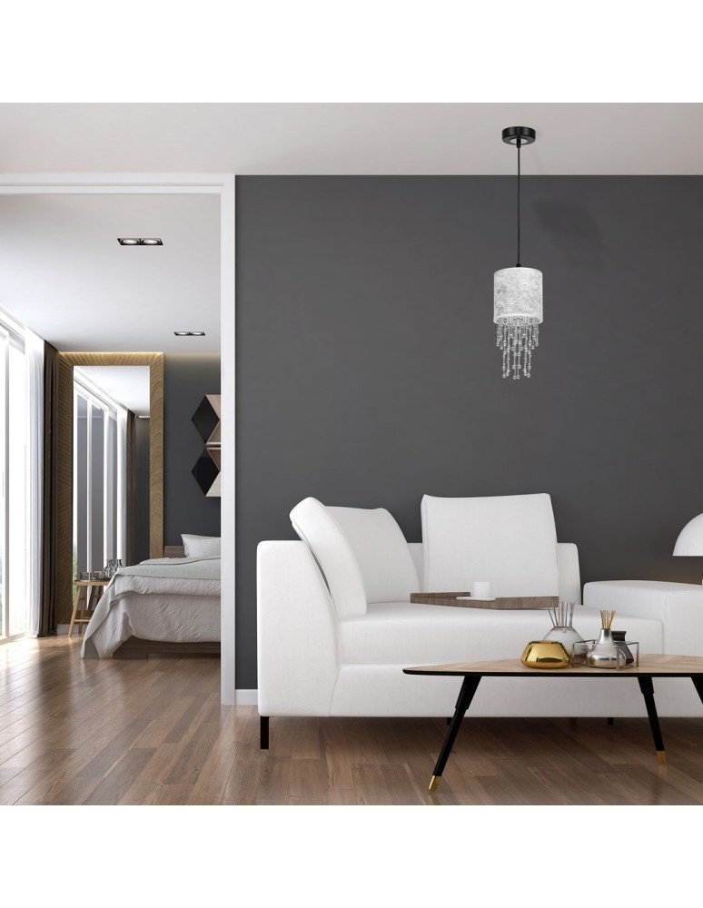 Milagro Lampa wisząca ALMERIA SILVER/BLACK 1xE27 MLP6434