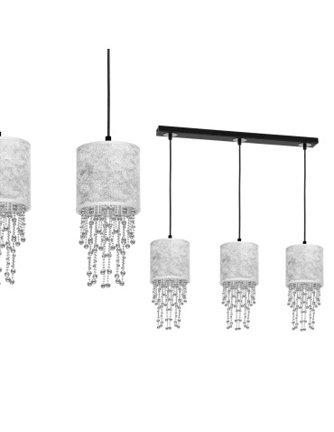 Milagro ALMERIA SILVER/BLACK 3xE27 pendant lamp MLP6435