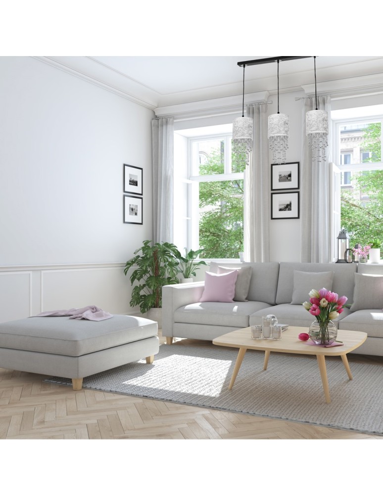 Milagro Lampa wisząca ALMERIA SILVER/BLACK 3xE27 MLP6435