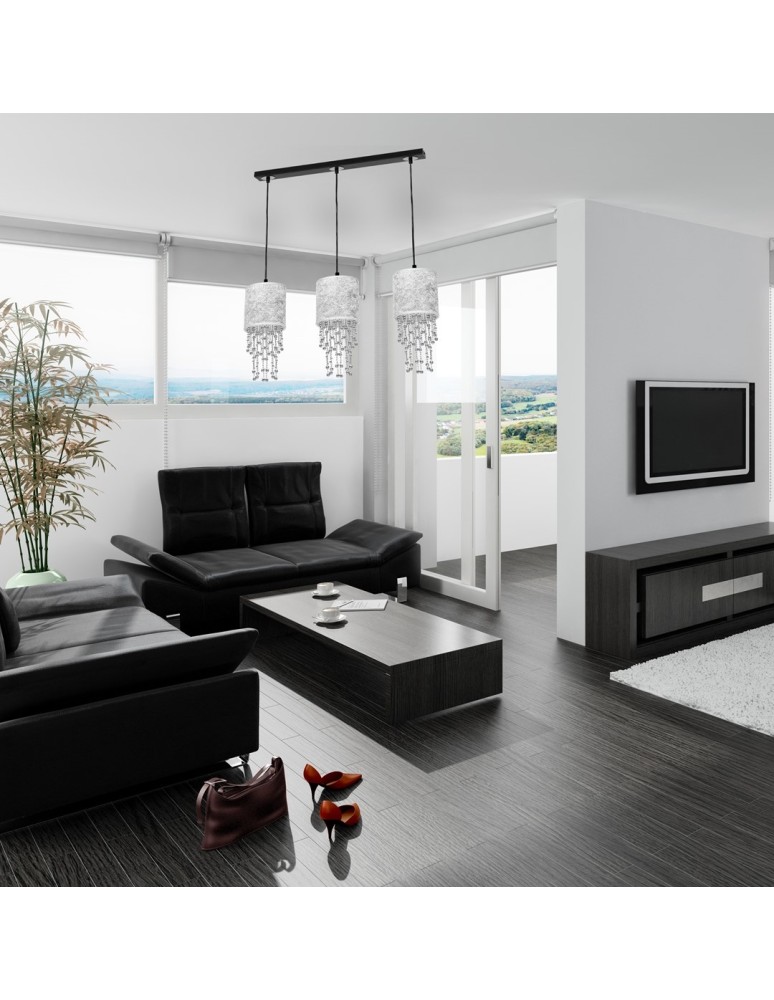 Milagro Lampa wisząca ALMERIA SILVER/BLACK 3xE27 MLP6435
