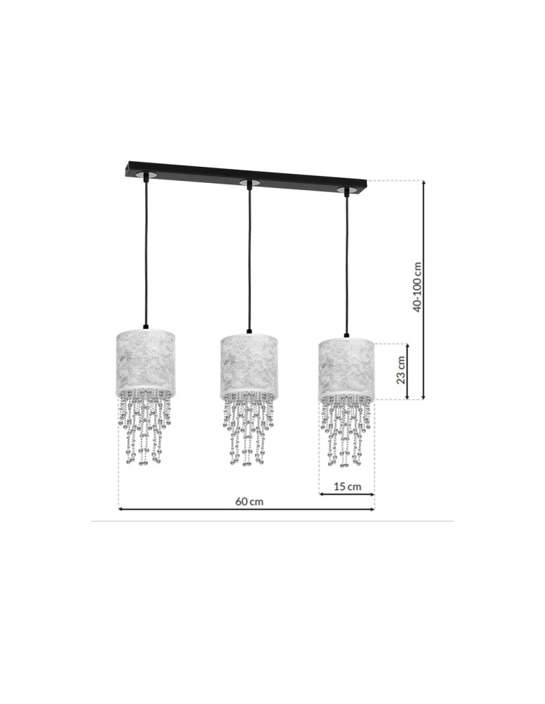 Milagro Lampa wisząca ALMERIA SILVER/BLACK 3xE27 MLP6435