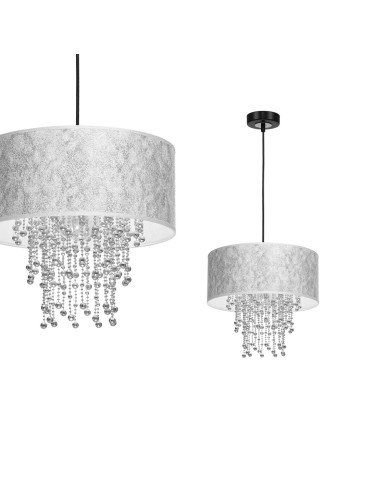 Milagro ALMERIA SLVER/BLACK 1xE27 pendant lamp MLP6436
