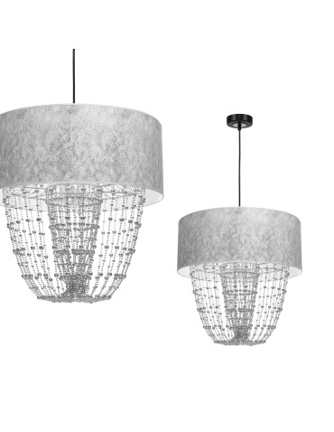 Milagro Lampa wisząca ALMERIA SILVER/BLACK 1xE27 MLP6437