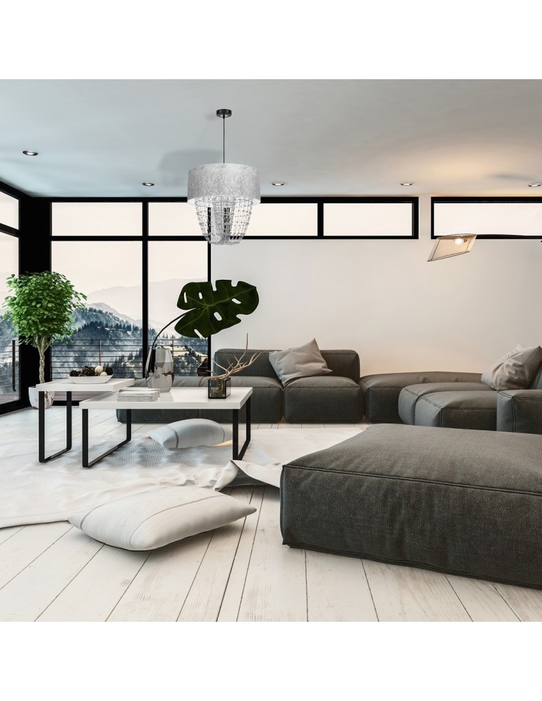 Pendant lamps - Milagro ALMERIA SILVER/BLACK 1xE27 pendant lamp MLP6437 - product kolory-swiatla.pl 5