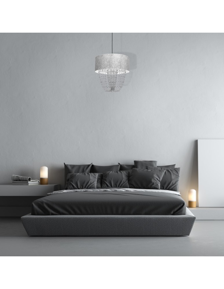 Milagro Lampa wisząca ALMERIA SILVER/BLACK 1xE27 MLP6437