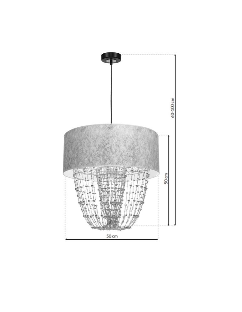 Milagro Lampa wisząca ALMERIA SILVER/BLACK 1xE27 MLP6437
