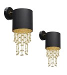 Glamour wall lamps - Milagro Wall lamp ALMERIA BLACK/GOLD 1xE27 MLP6438 - product 1