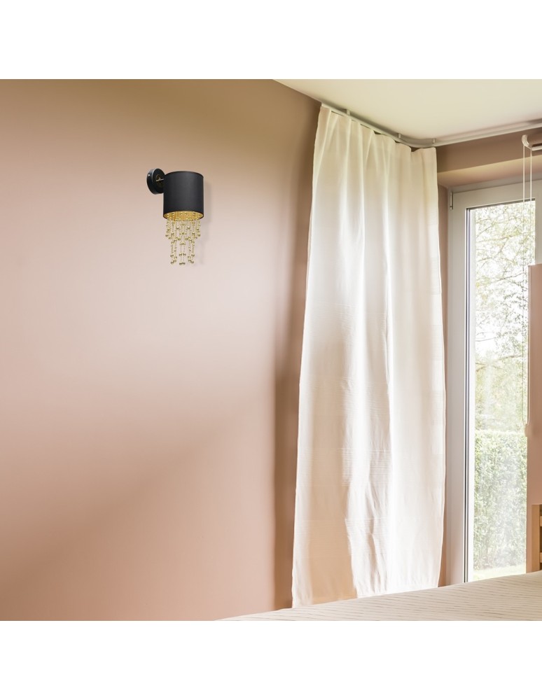 Glamour wall lamps - Milagro Wall lamp ALMERIA BLACK/GOLD 1xE27 MLP6438 - product kolory-swiatla.pl 5