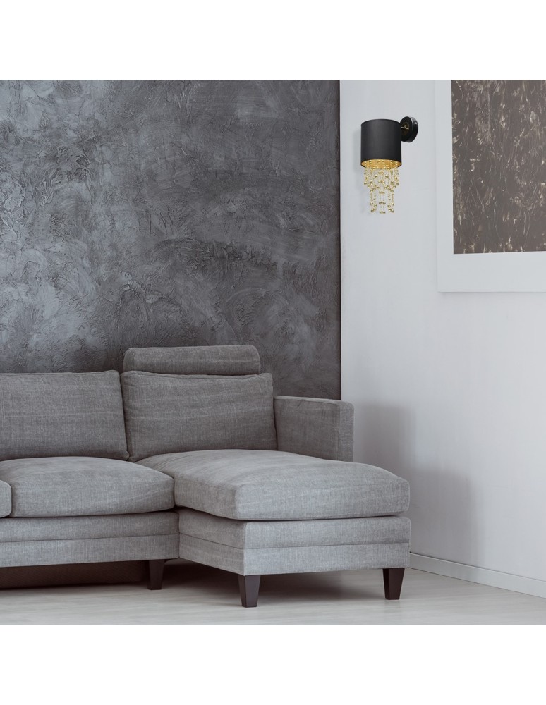 Glamour wall lamps - Milagro Wall lamp ALMERIA BLACK/GOLD 1xE27 MLP6438 - product kolory-swiatla.pl 6