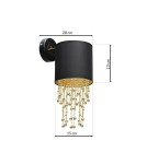 Glamour wall lamps - Milagro Wall lamp ALMERIA BLACK/GOLD 1xE27 MLP6438 - product 7
