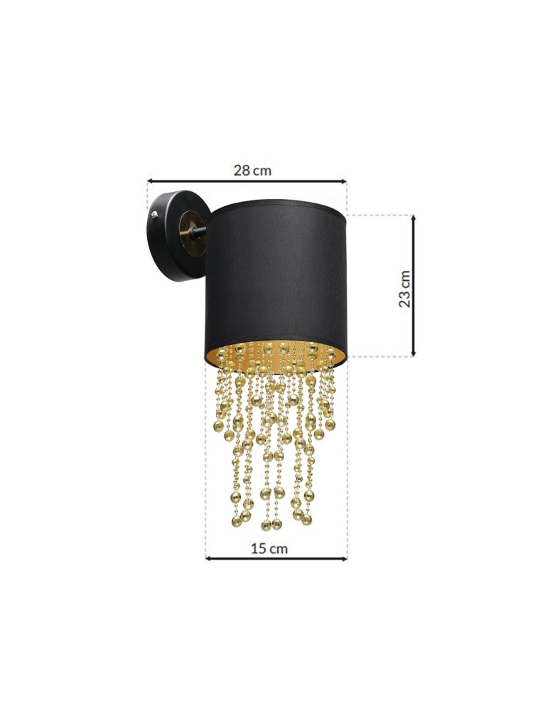 Glamour wall lamps - Milagro Wall lamp ALMERIA BLACK/GOLD 1xE27 MLP6438 - product kolory-swiatla.pl 7