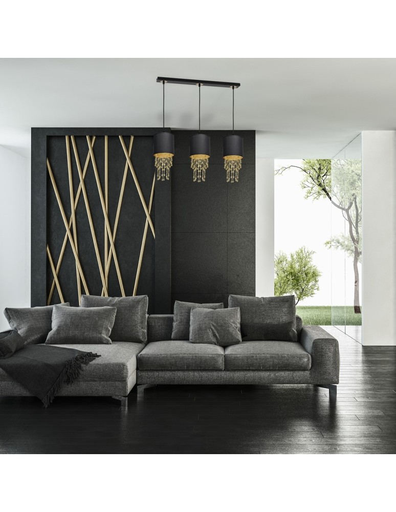 Milagro Lampa wisząca ALMERIA BLACK/GOLD 3xE27 MLP64400
