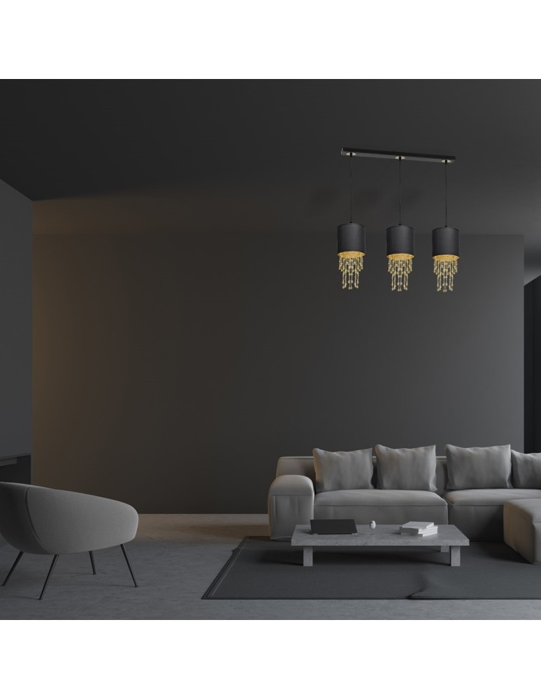 Milagro Lampa wisząca ALMERIA BLACK/GOLD 3xE27 MLP64400