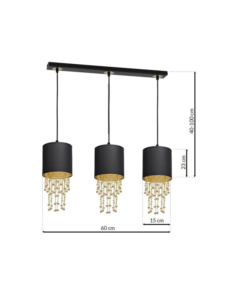 Milagro Lampa wisząca ALMERIA BLACK/GOLD 3xE27 MLP64400