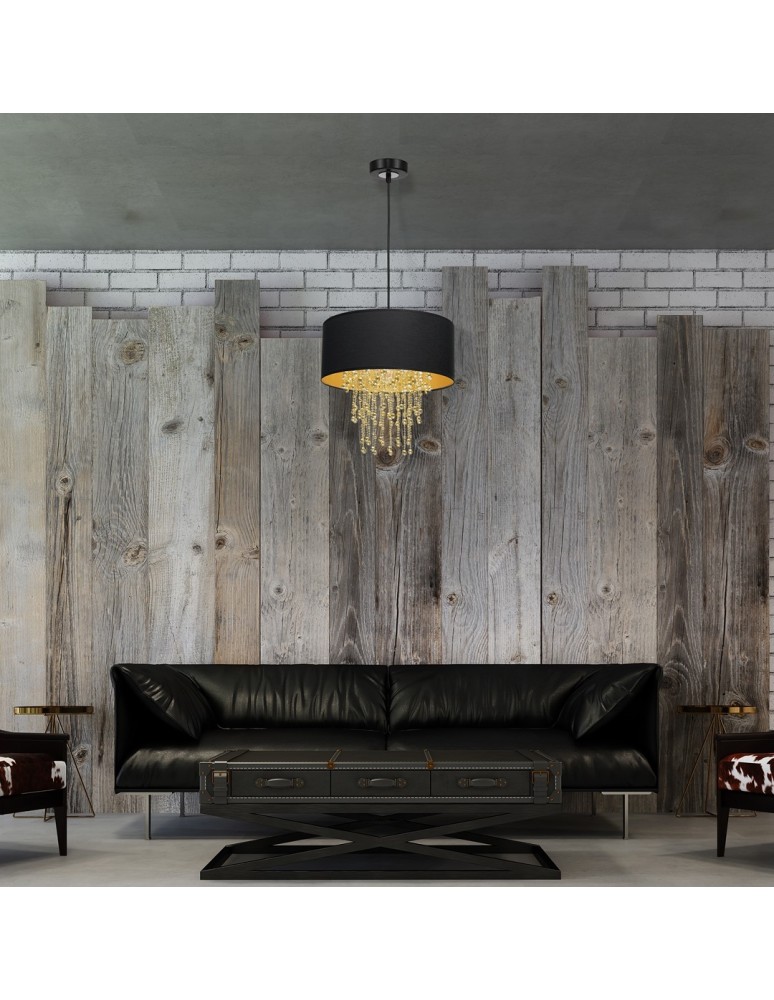 Milagro Lampa wisząca ALMERIA BLACK/GOLD 1xE27 MLP6441