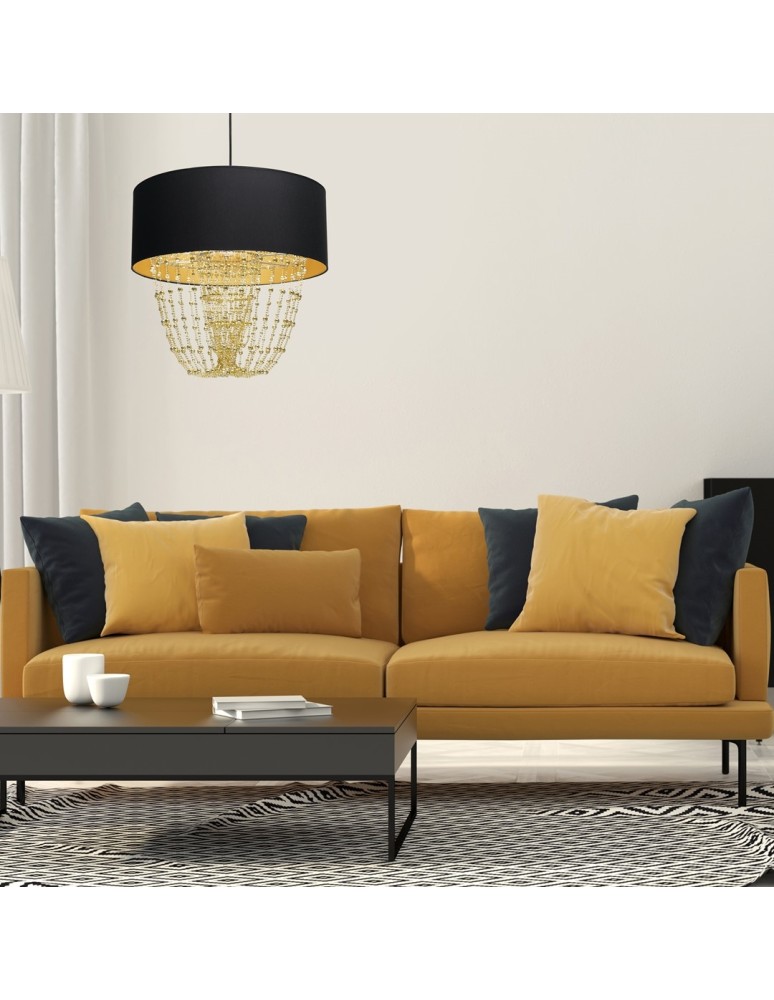 Milagro Lampa wisząca ALMERIA BLACK/GOLD 1xE27 MLP6442