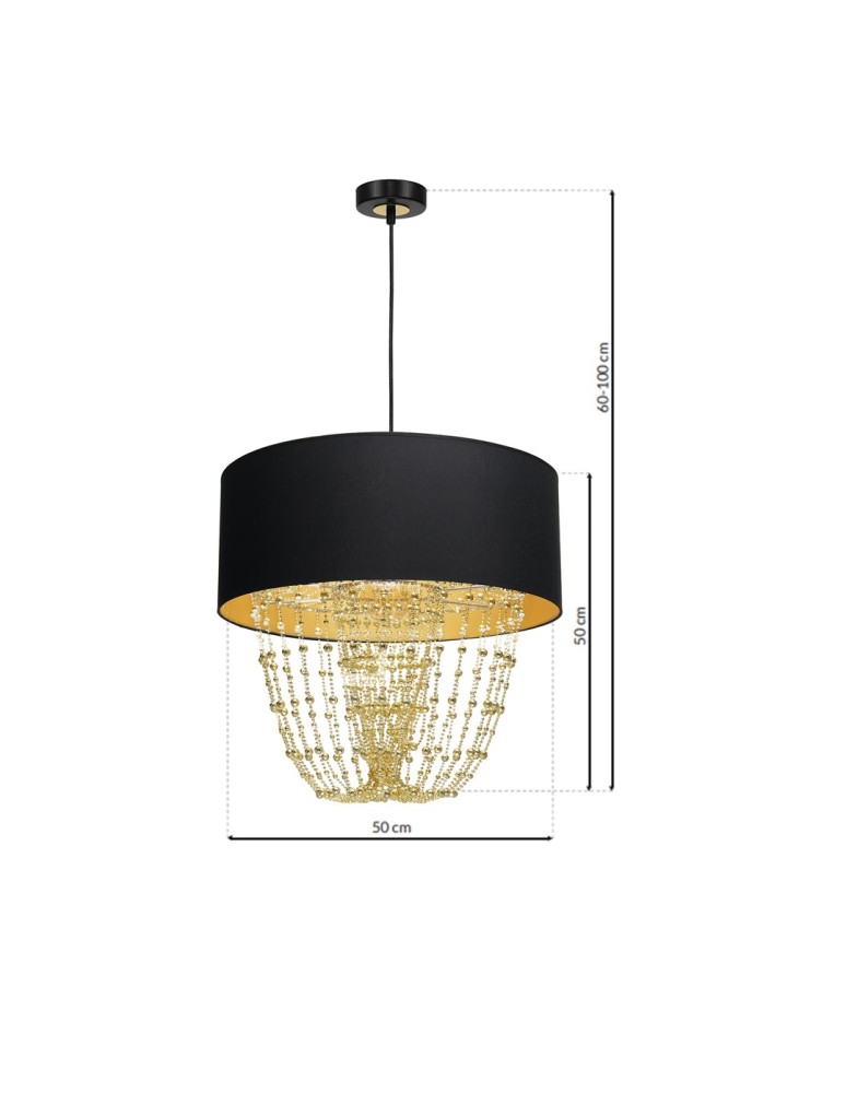 Milagro Lampa wisząca ALMERIA BLACK/GOLD 1xE27 MLP6442