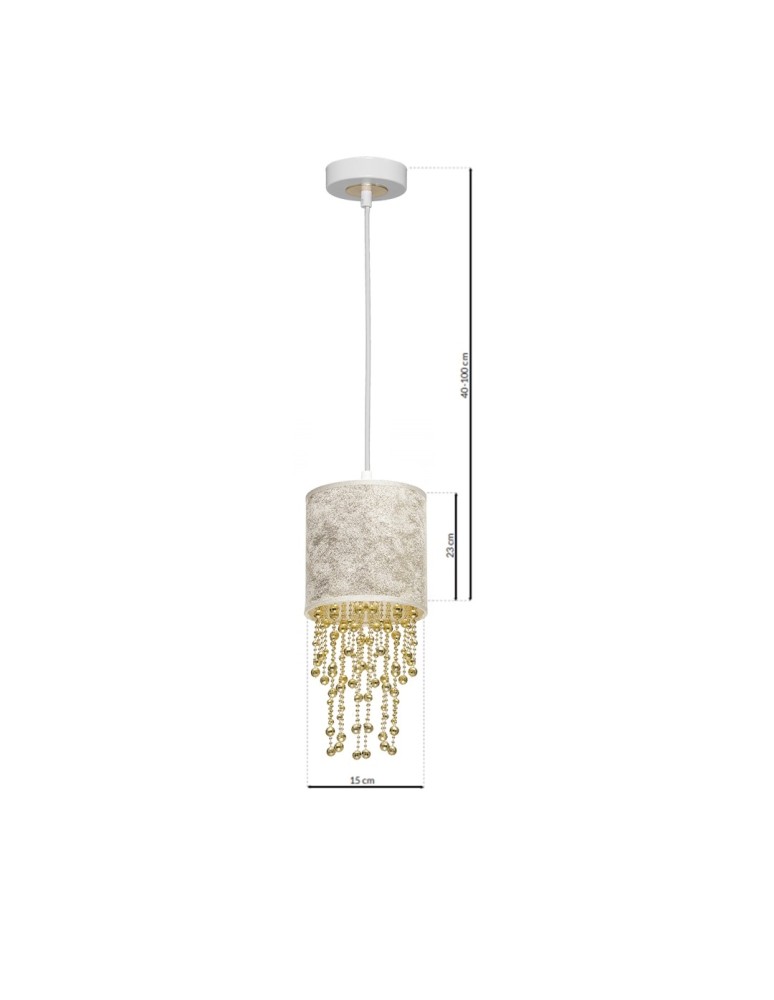 Pendant lamps - Milagro ALMERIA WHITE/GOLD 1xE27 pendant lamp MLP6444 - product kolory-swiatla.pl 7