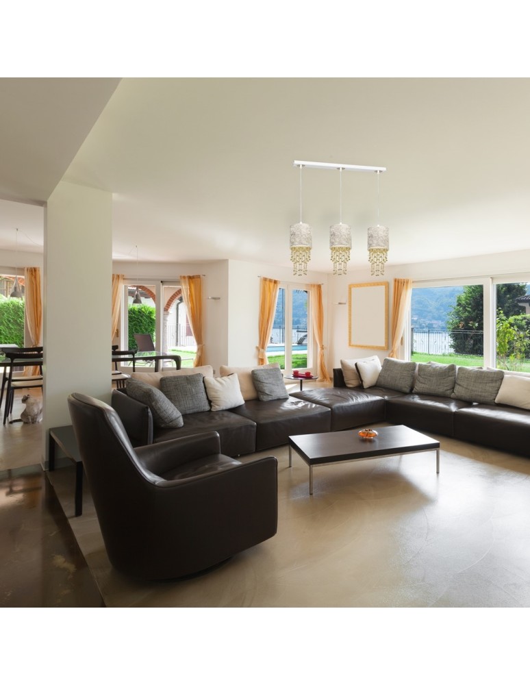 Pendant lamps - Milagro ALMERIA WHITE/GOLD 3xE27 pendant lamp MLP6445 - product kolory-swiatla.pl 5