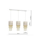 Pendant lamps - Milagro ALMERIA WHITE/GOLD 3xE27 pendant lamp MLP6445 - product 7