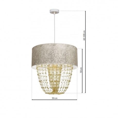 Milagro Lampa wisząca ALMERIA WHITE/GOLD 1xE27 MLP6447