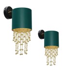 Glamour wall lamps - Milagro Wall lamp ALMERIA GREEN/GOLD 1xE27 MLP6448 - product 1