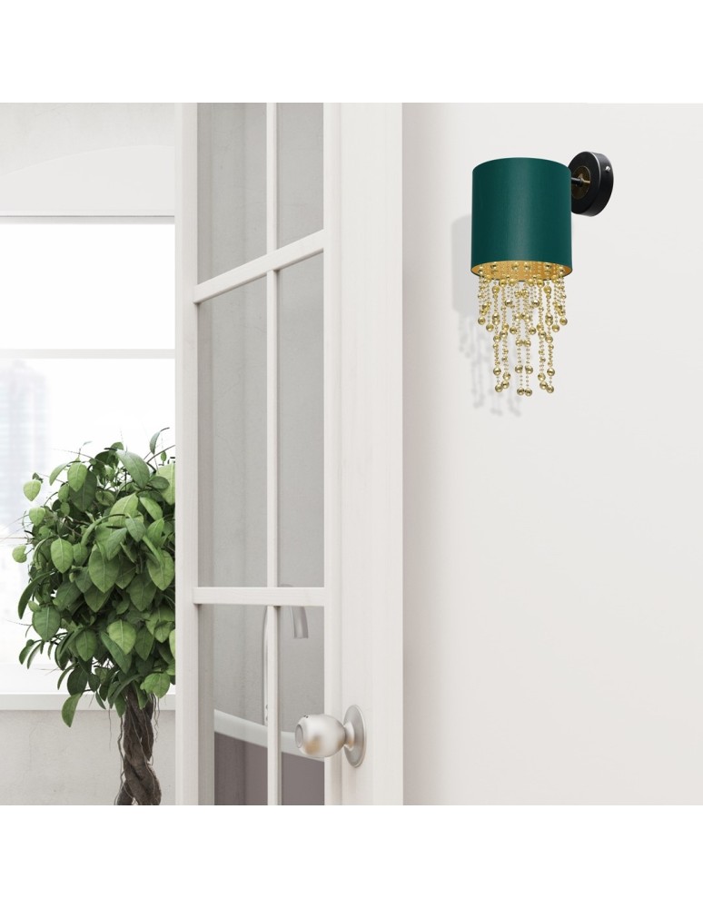 Glamour wall lamps - Milagro Wall lamp ALMERIA GREEN/GOLD 1xE27 MLP6448 - product kolory-swiatla.pl 6