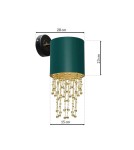 Glamour wall lamps - Milagro Wall lamp ALMERIA GREEN/GOLD 1xE27 MLP6448 - product 7