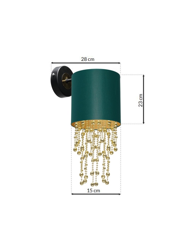 Glamour wall lamps - Milagro Wall lamp ALMERIA GREEN/GOLD 1xE27 MLP6448 - product kolory-swiatla.pl 7