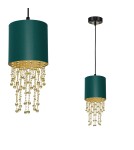 Glamour pendant lamps - Milagro ALMERIA GREEN/GOLD 1xE27 pendant lamp MLP6449 - product 1