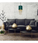 Glamour pendant lamps - Milagro ALMERIA GREEN/GOLD 1xE27 pendant lamp MLP6449 - product 6