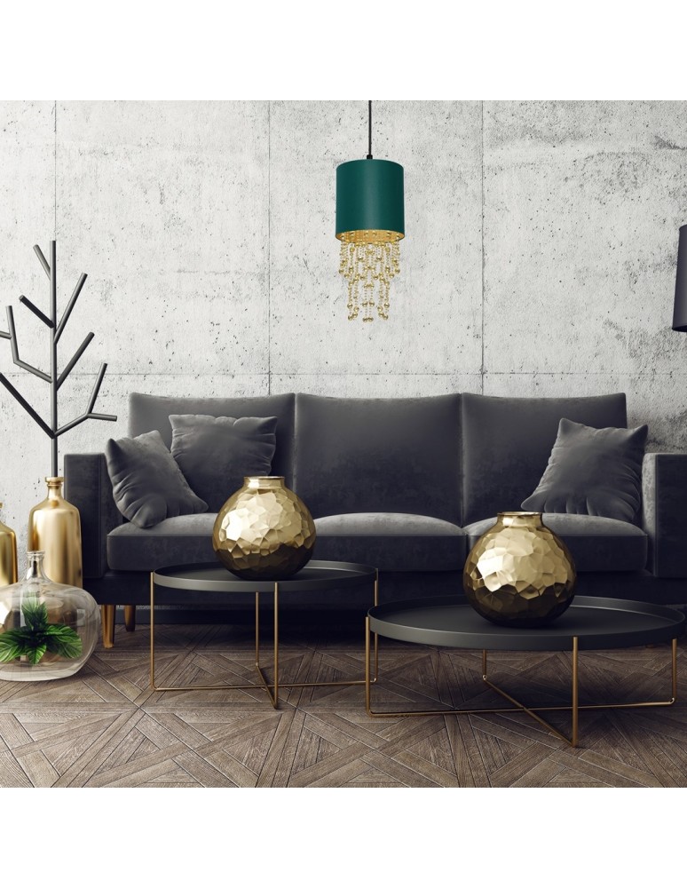 Glamour pendant lamps - Milagro ALMERIA GREEN/GOLD 1xE27 pendant lamp MLP6449 - product kolory-swiatla.pl 6